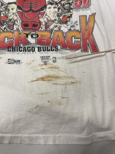 Vintage Chicago Bulls Back to Back Champs Caricature T-Shirt Large 1992 90s NBA