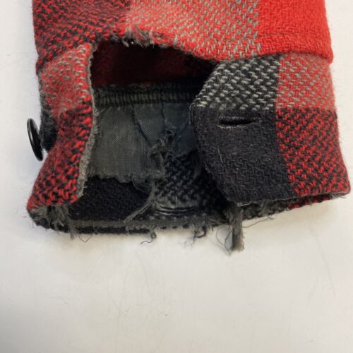Vintage Melton Wool Shirt Jacket Size Medium Plaid