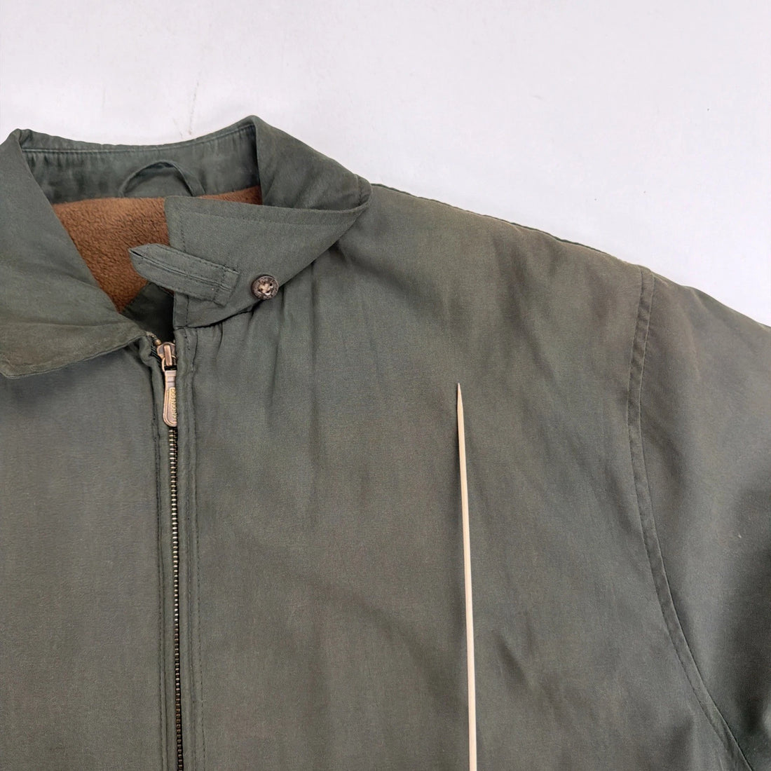 London Fog Bomber Jacket Size Large Green Fleece Lined