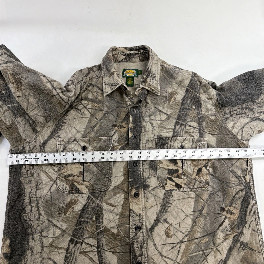 Vintage Cabela's Realtree Hardwoods Camo Button Up Shirt Size XL Tall