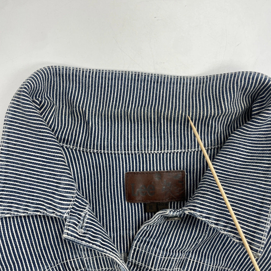 Lee Hickory Striped Trucker Jacket Womens Size XL