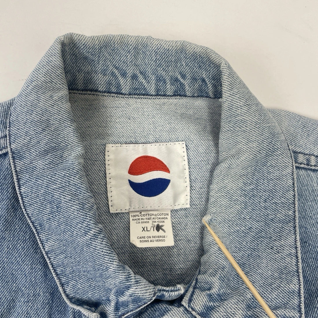 Vintage The Kid Good Times Pepsi Denim Trucker Jacket Size XL
