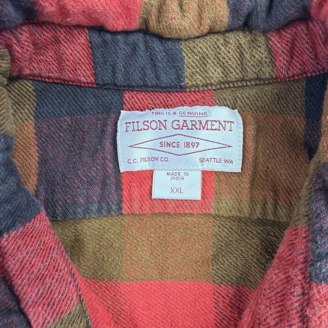 C.C. Filson Garment Button Up Shirt Size 2XL Plaid