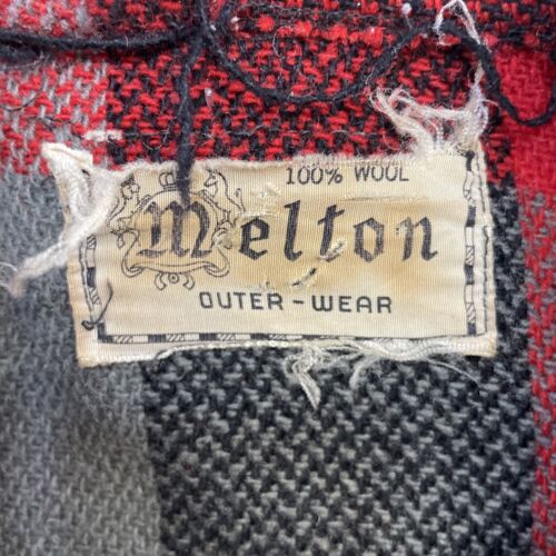 Vintage Melton Wool Shirt Jacket Size Medium Plaid