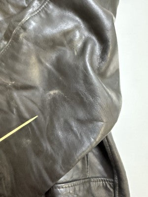 Vintage Schott NYC Leather Bomber Jacket Size 44 Black