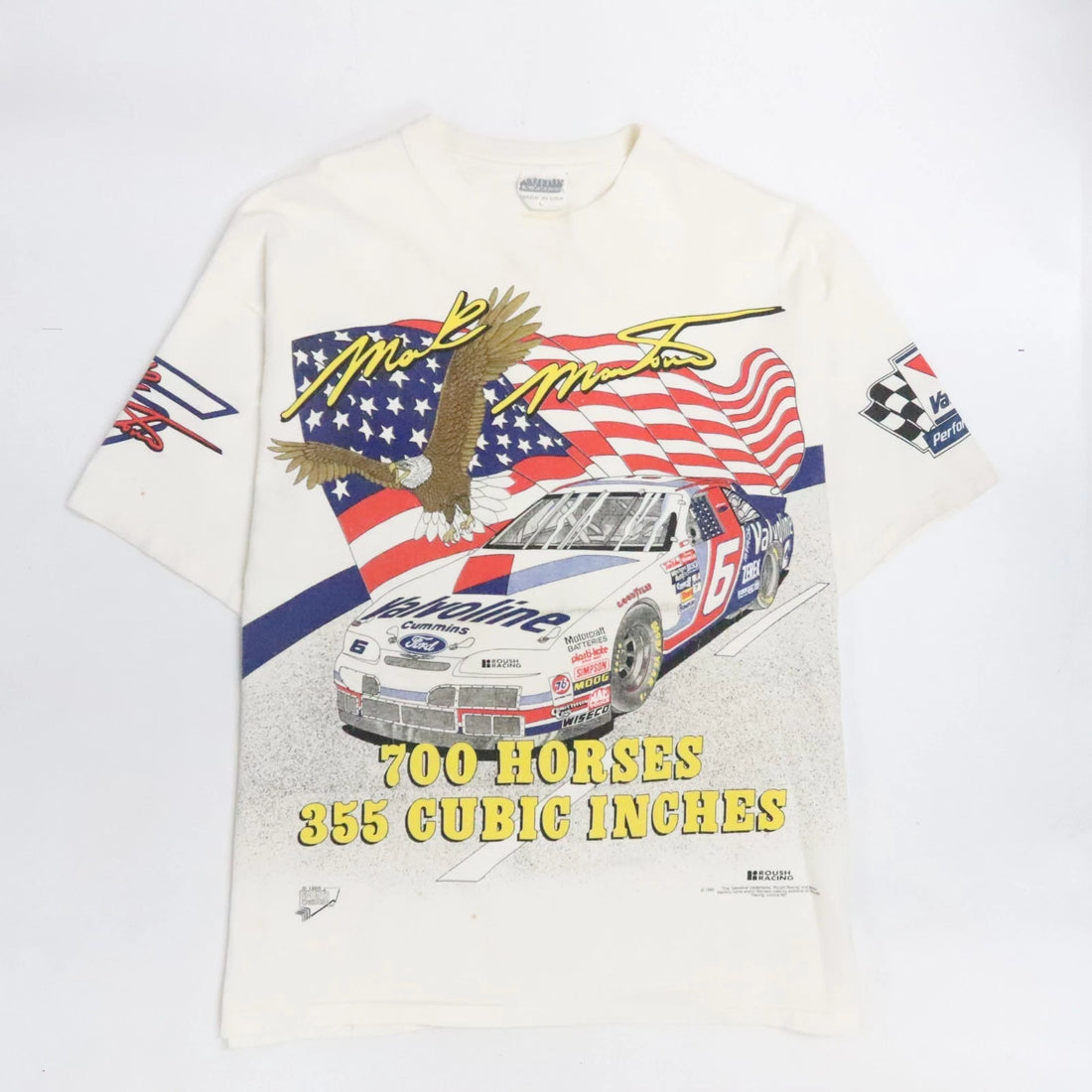 Vintage Mark Martin American Muscle Valvoline Racing T-Shirt Large AOP