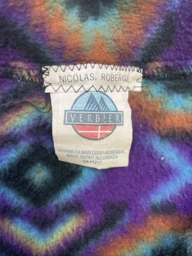 Vintage Verbier Aztec Western Snap T Pullover Fleece Jacket Size Medium