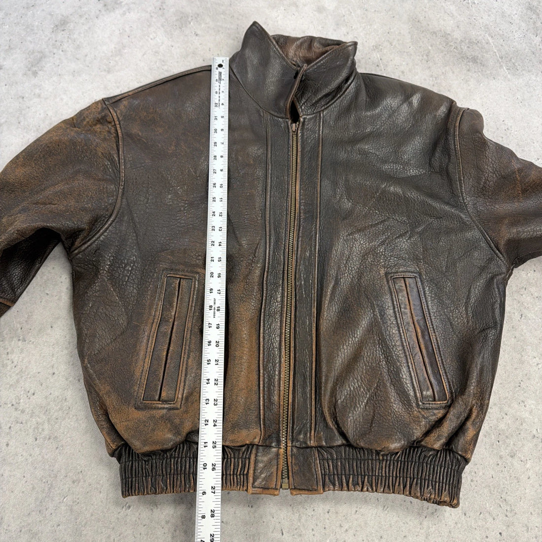 Vintage Hunt Club Leather Bomber Jacket Size Large