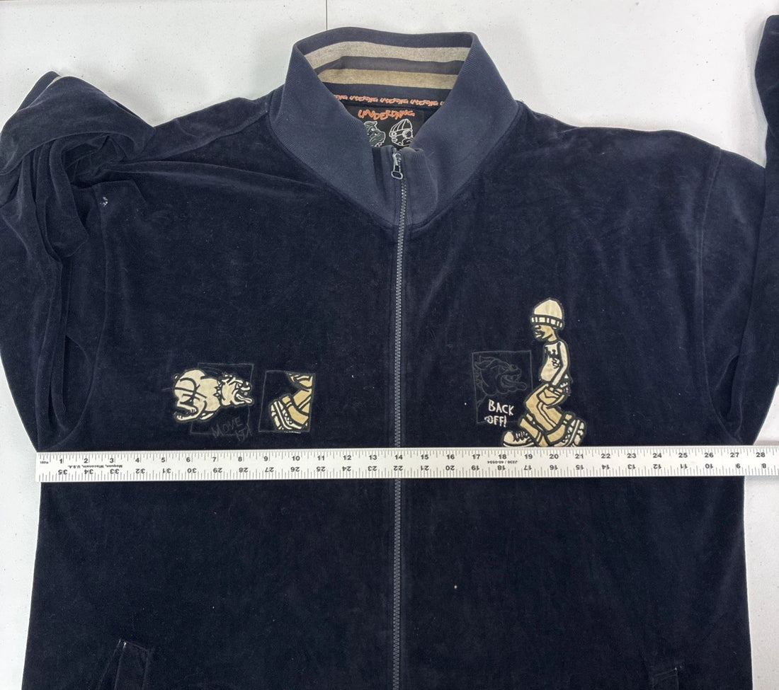 Vintage Underdawg Velour Track Jacket Size 2XL Y2K