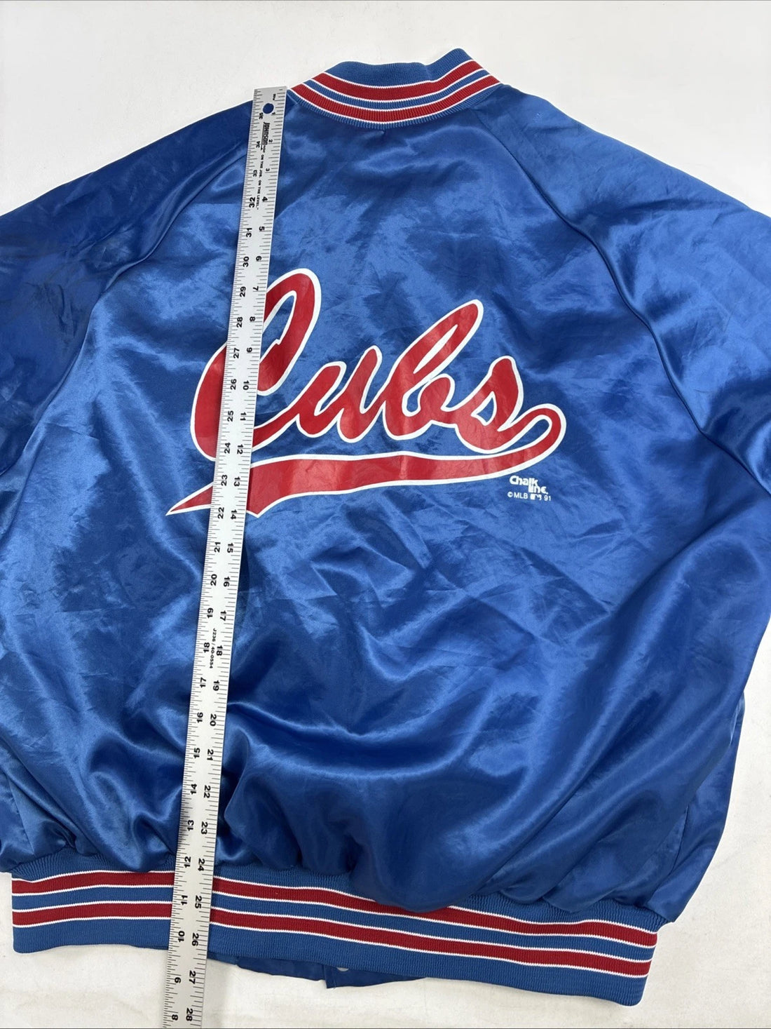 Vintage Chicago Cubs Chalk Line Satin Bomber Jacket Size XL MLB