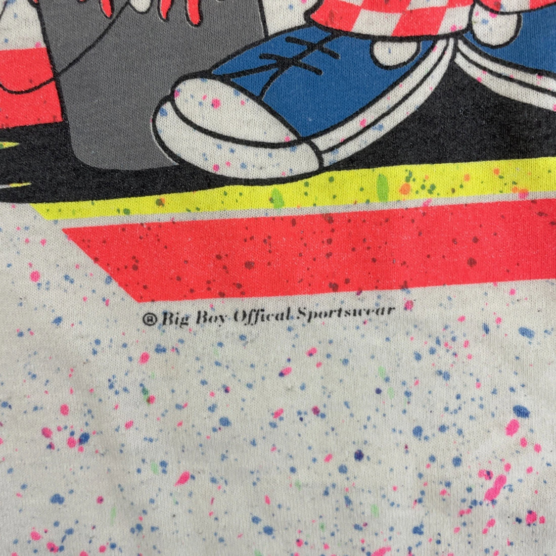Vintage Big Boy Paint Splatter T-Shirt Size Large 90s