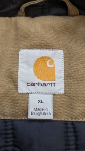 Carhartt Canvas Bomber Work Jacket Size XL Brown