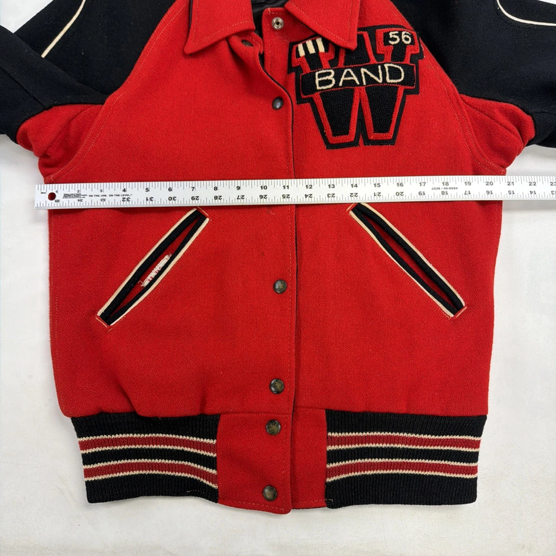 Vintage W Band Wool Varsity Letterman Jacket Size Small 1956 50s