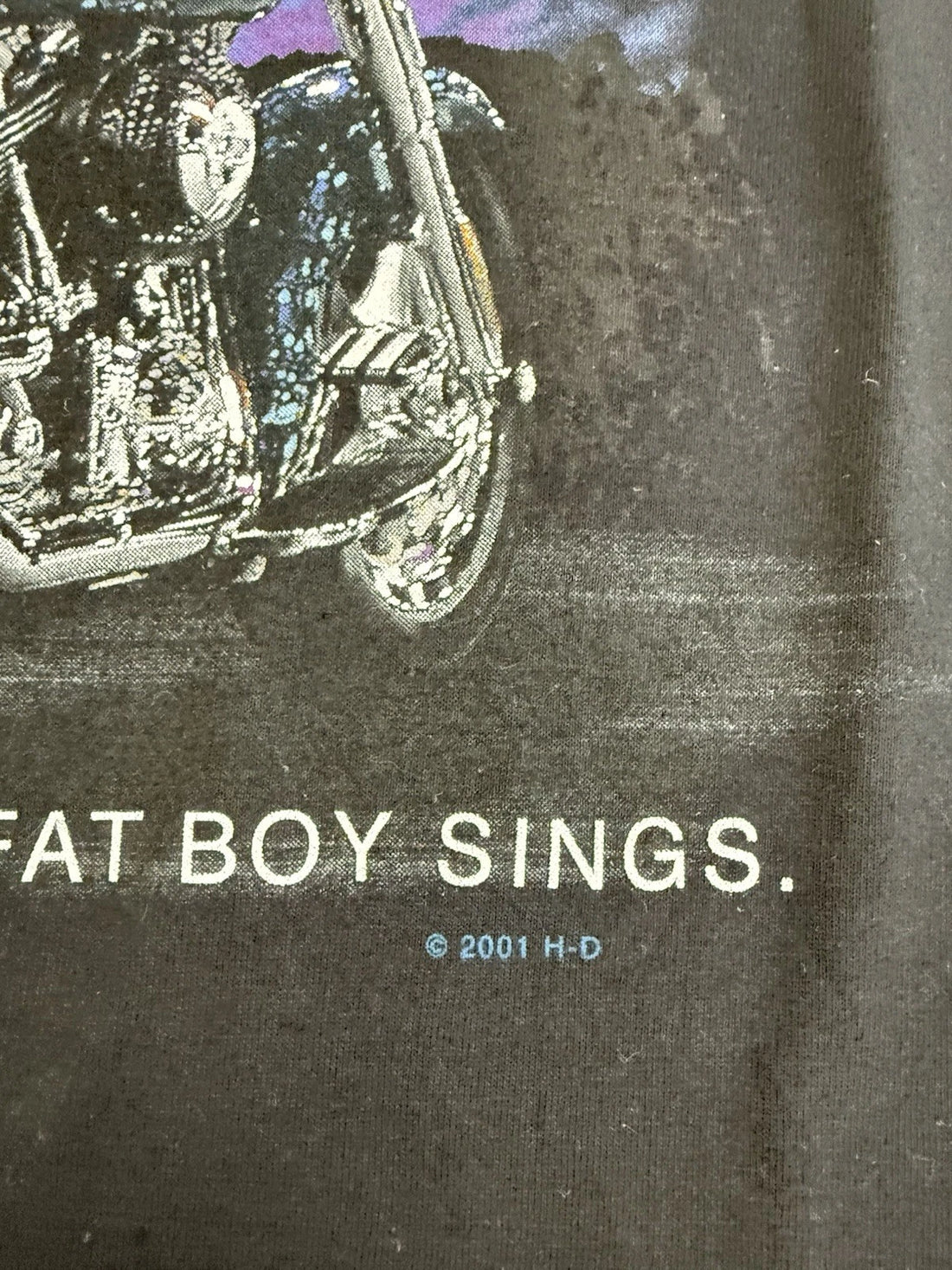 Vintage Harley Davidson Motorcycles It Ain't Over Til Fat Boy Sings T-Shirt XL