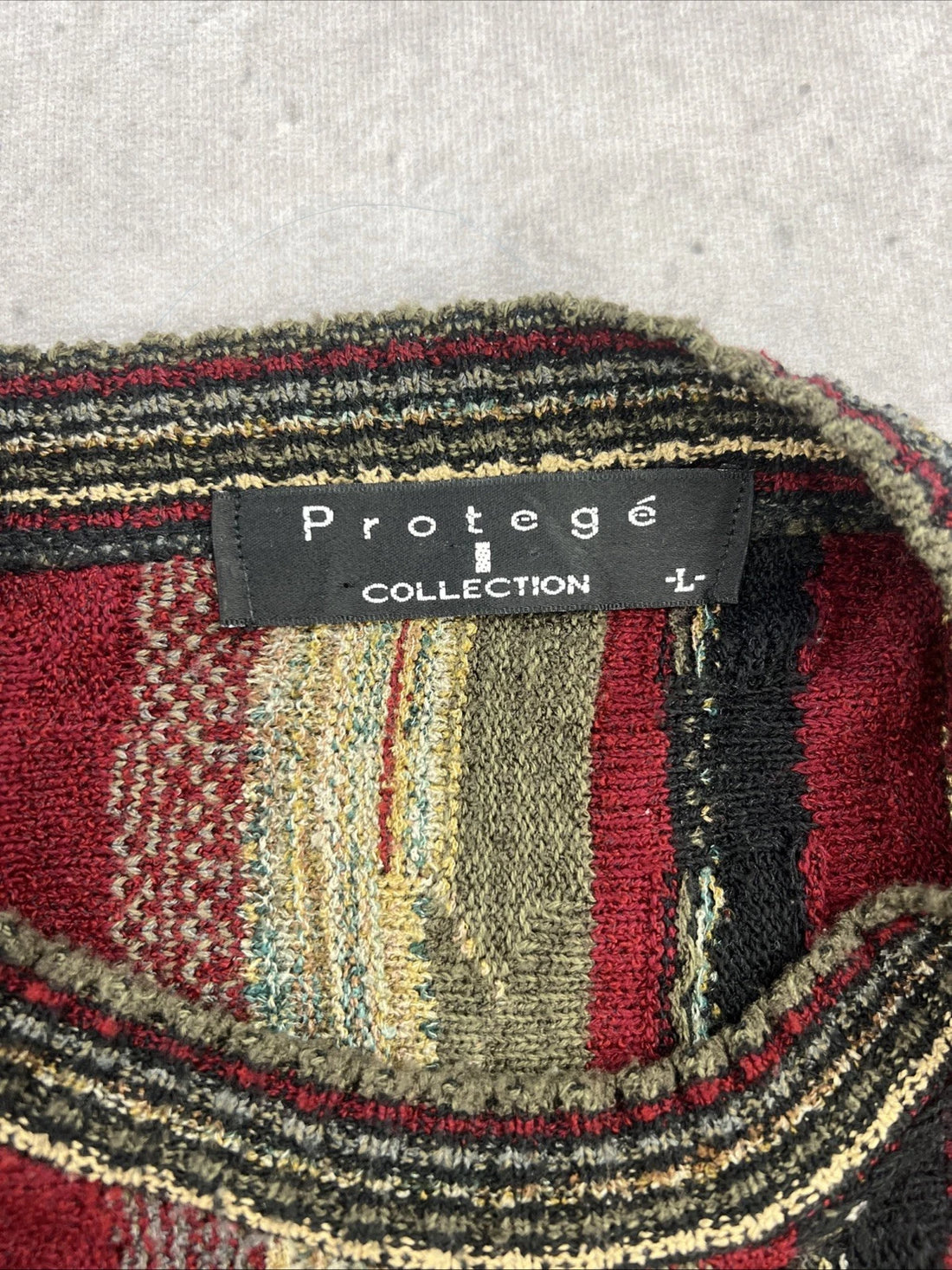 Vintage Protege 3D Knit Crewneck Sweater Size Large