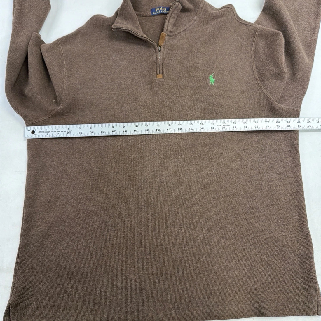 Polo Ralph Lauren 1/4 Zip Pullover Sweater Size Large Brown