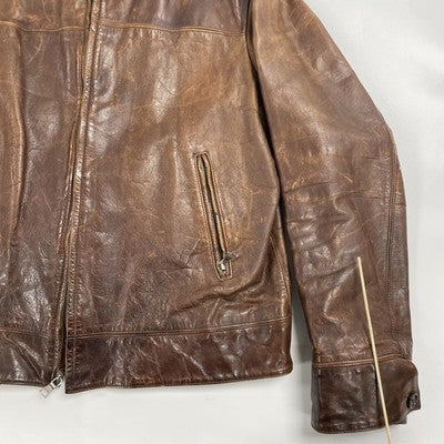 Vintage Banana Republic Leather Bomber Jacket Size Large Brown