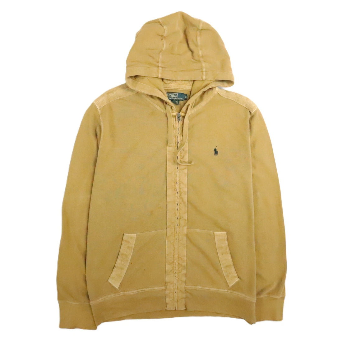 Vintage Polo Ralph Lauren Full Zip Sweatshirt Hoodie Size XL Brown