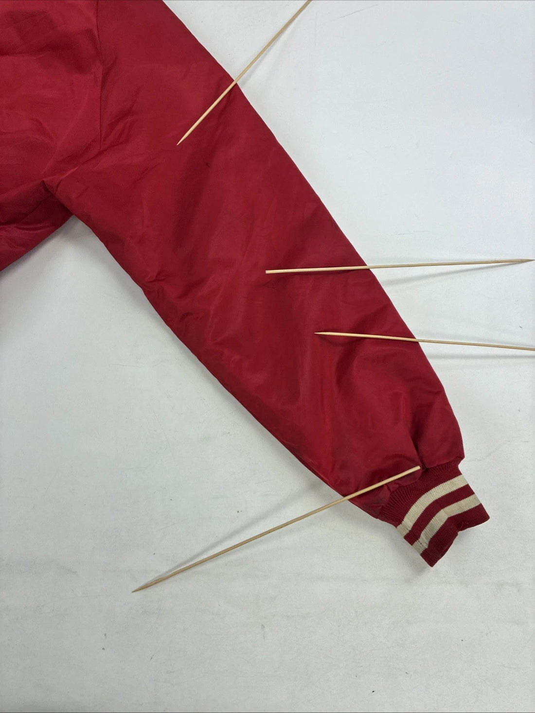 Vintage Detroit Red Wings Chalk Line Satin Bomber Jacket Size XL NHL
