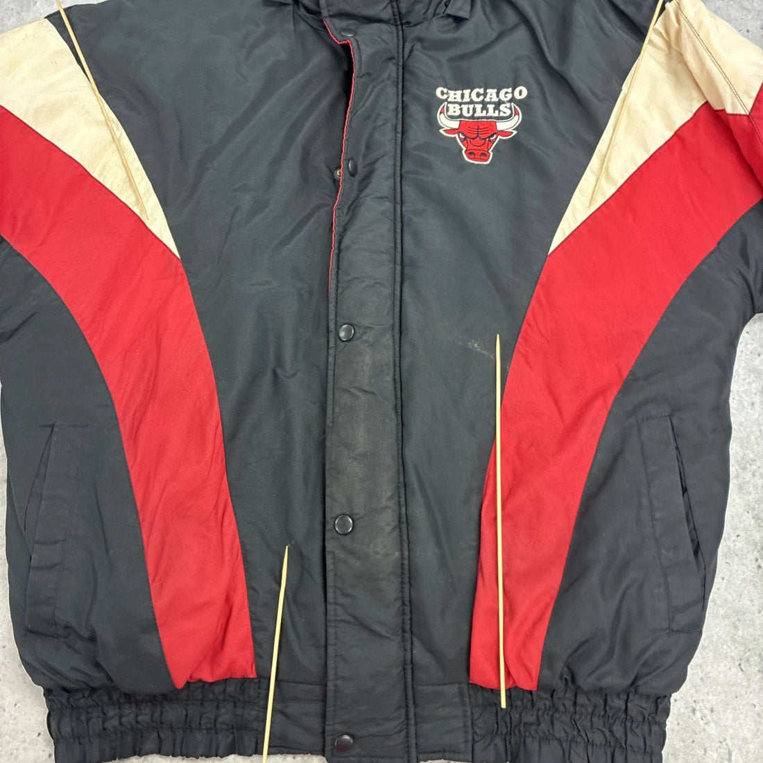 Vintage Chicago Bulls Chalk Line Puffer Jacket Large NBA