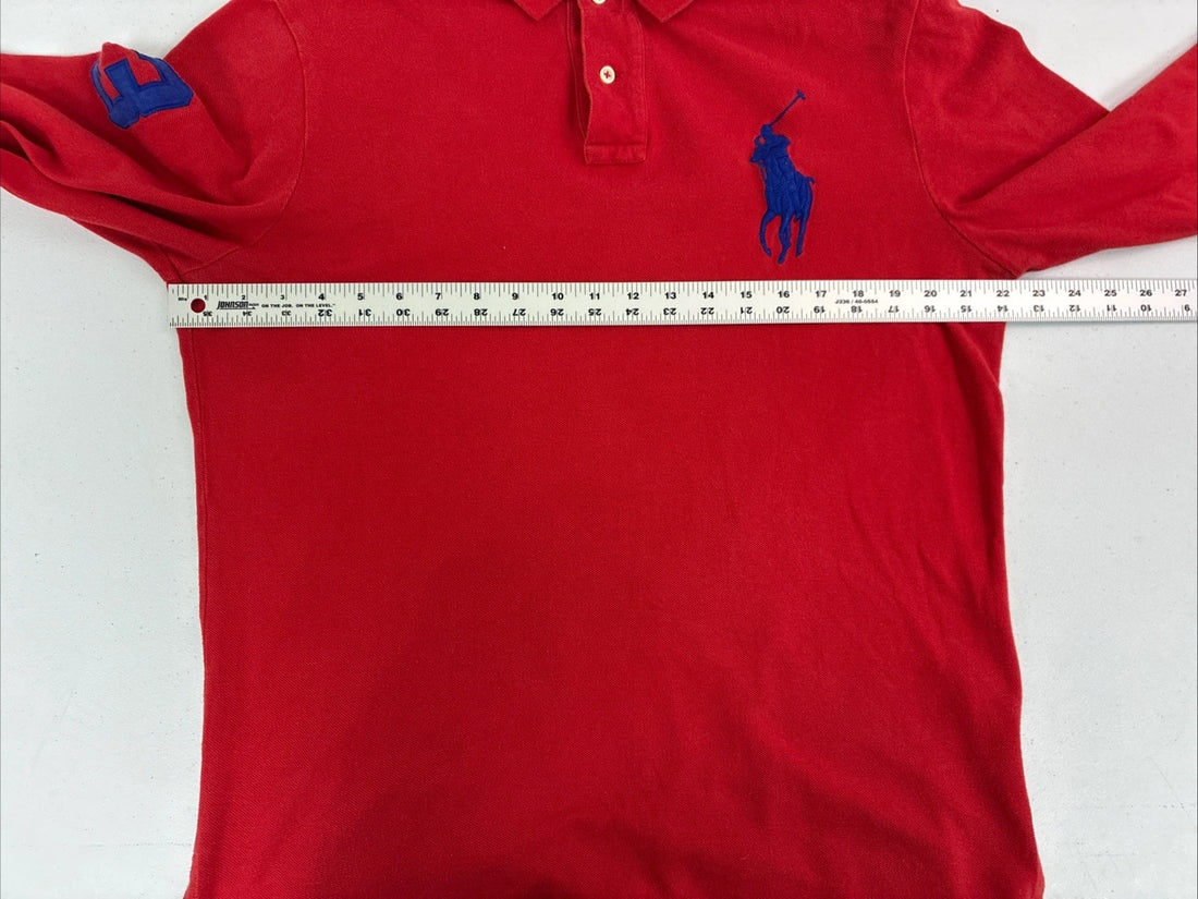 Polo Ralph Lauren Rugby Shirt Size Large Red Big Pony Long Sleeve