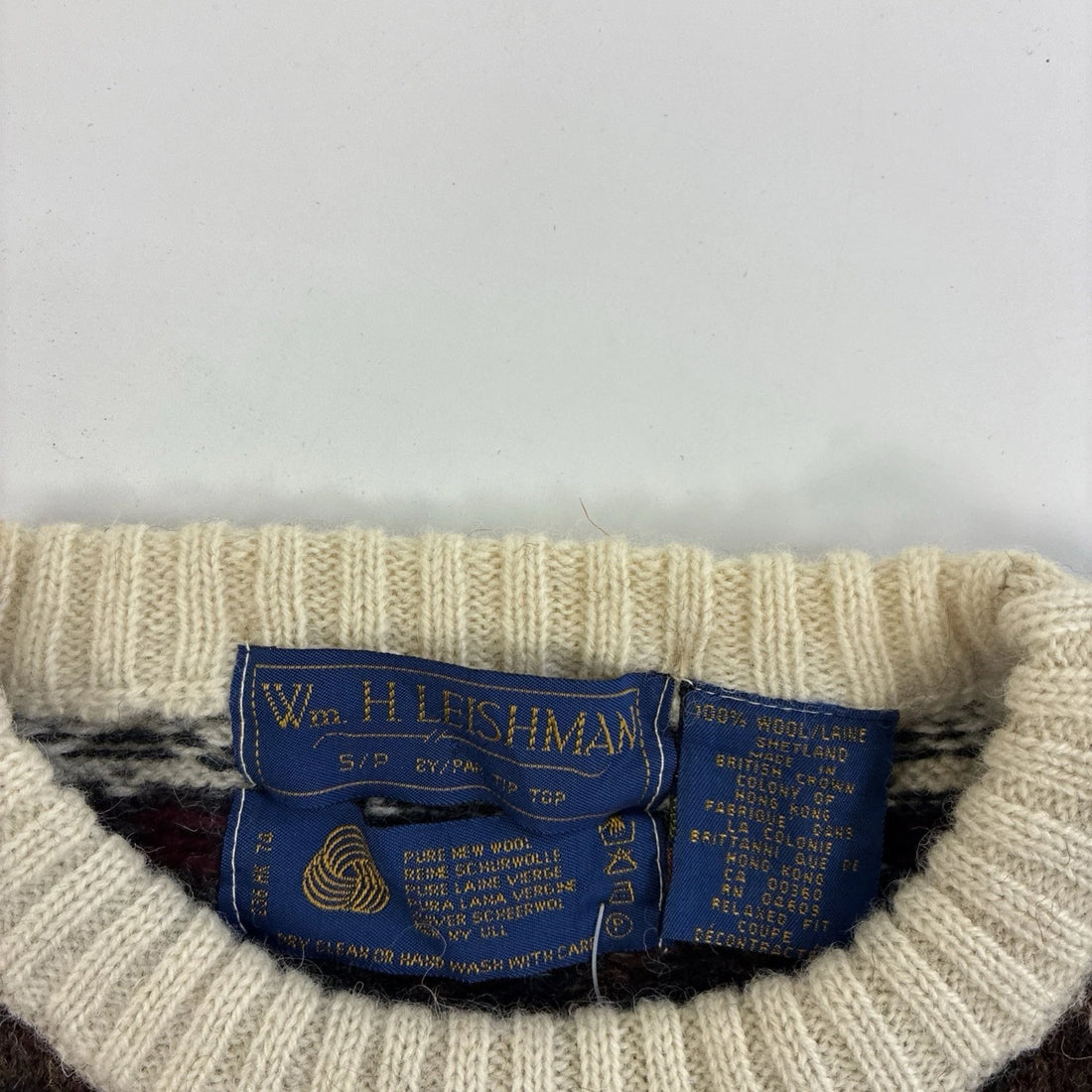 Vintage Wm. H. Leishman Wool Crewneck Sweater Size Small