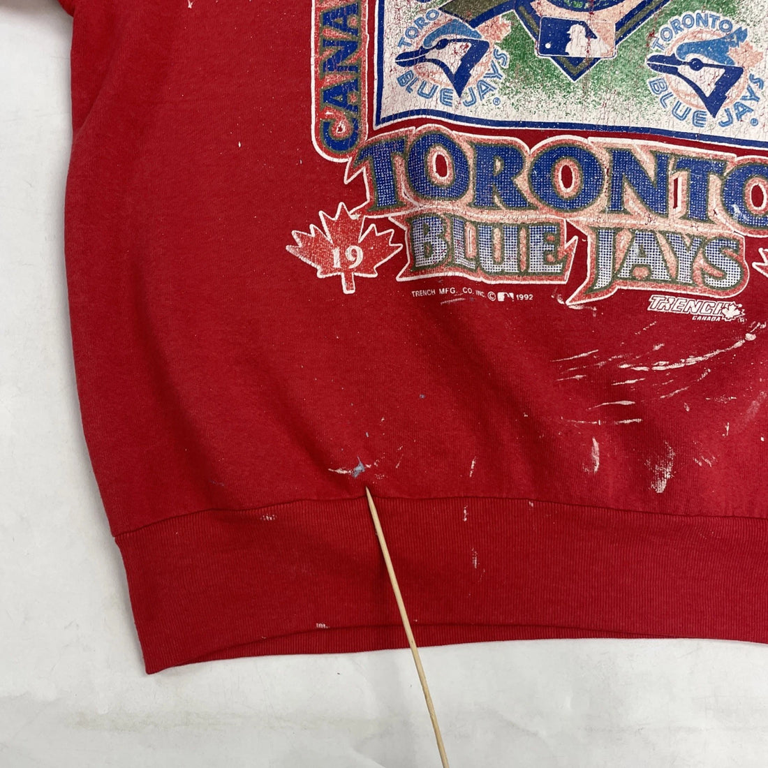 Vintage Toronto Blue Jays World Series Champs Sweatshirt XL Paint Splatter MLB