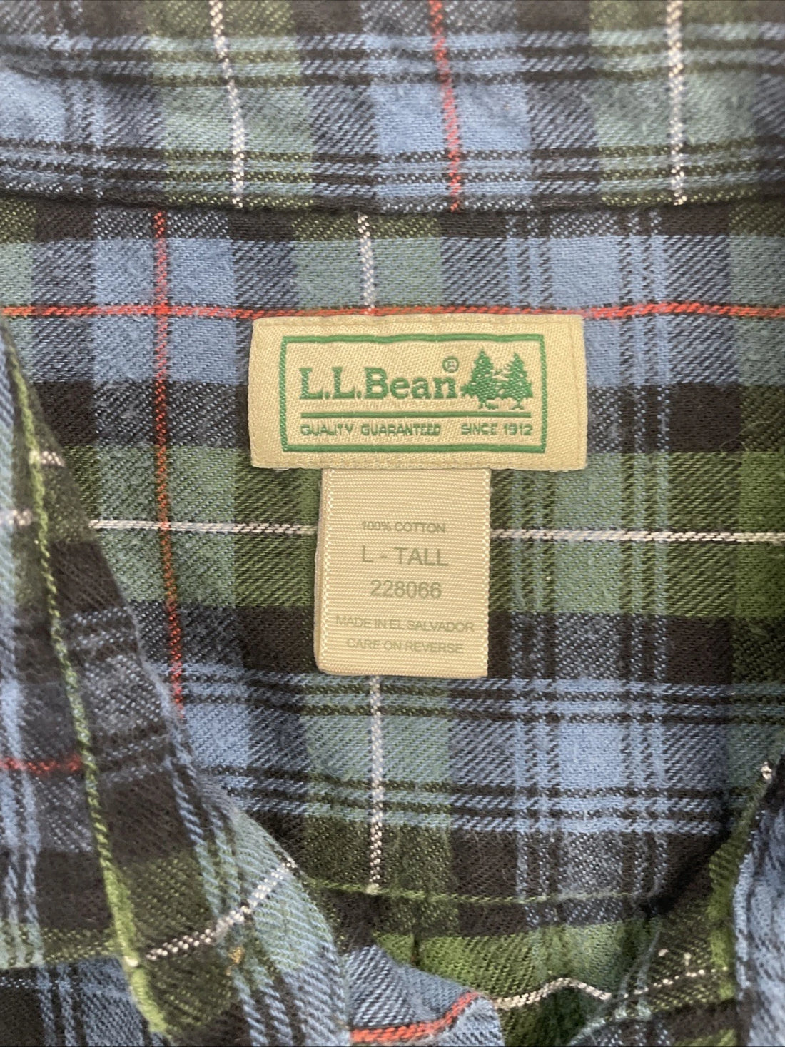 L.L. Bean Button Up Shirt Size Large Tall Plaid