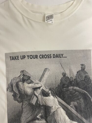 Vintage Take Up Your Cross Daily And Follow Jesus T-Shirt Size XL 1991 90s