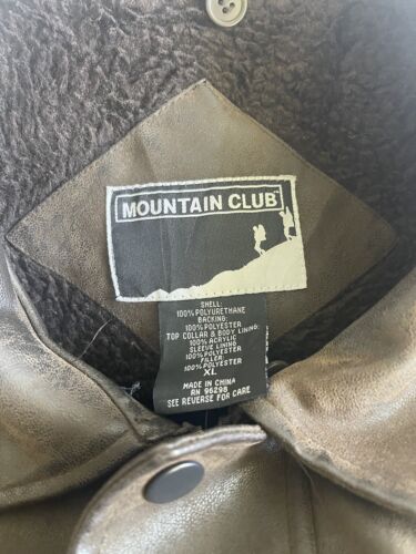 Vintage Mountain Club Leather Bomber Jacket Size XL Brown Throwback Vault