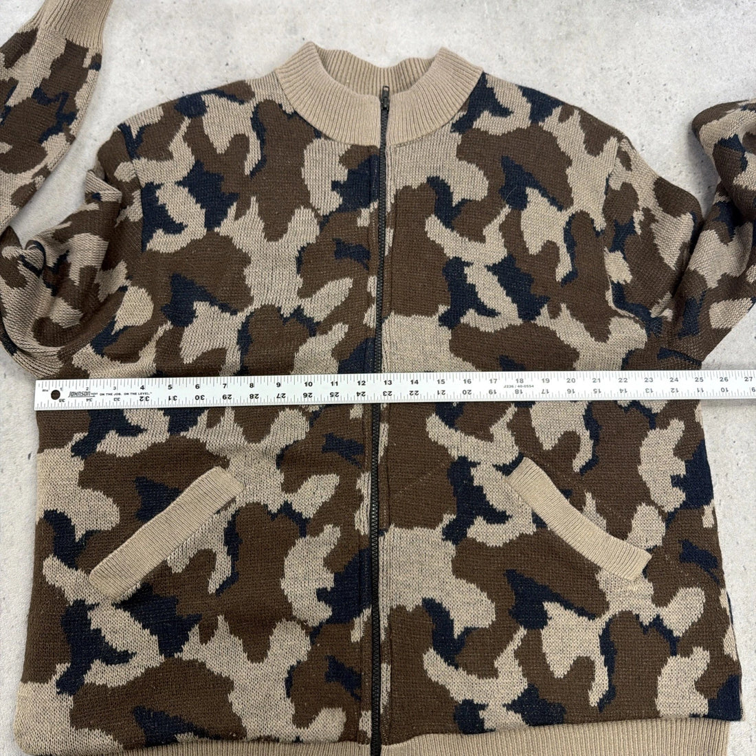 Vintage Wool Camo Bomber Jacket Size XL