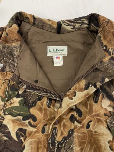 Vintage LL Bean Advantage Camouflage Coat Jacket Size XL Leaf Camo