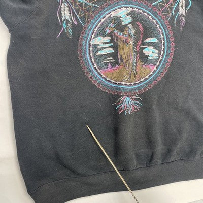 Vintage Native Chief Dream Catcher Crewneck Sweatshirt Size Large