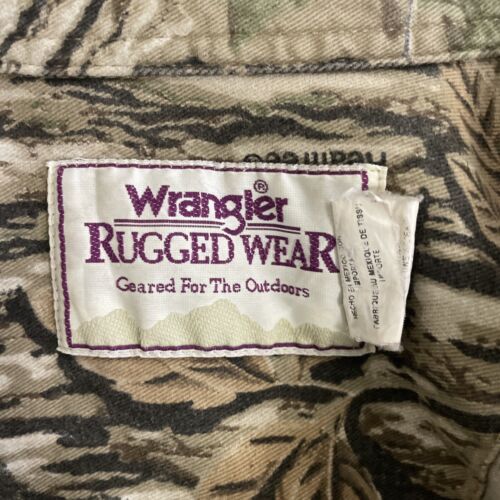 Vintage Wrangler Rugged Wear Realtree Camo Button Up Shirt Size 2XL