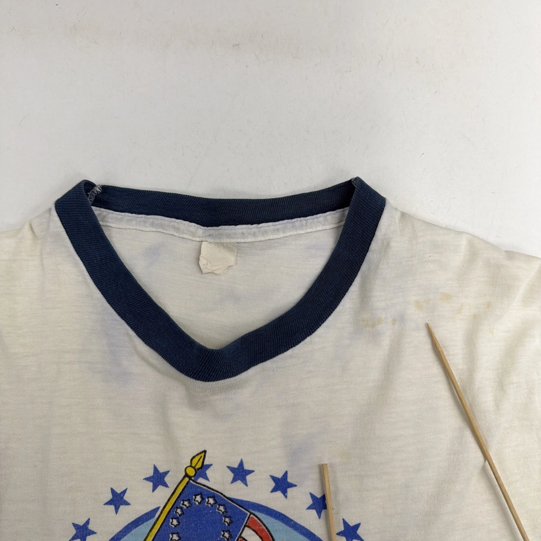 Vintage Mickey Mouse America On Parade Walt Disney World Ringer T-Shirt Large