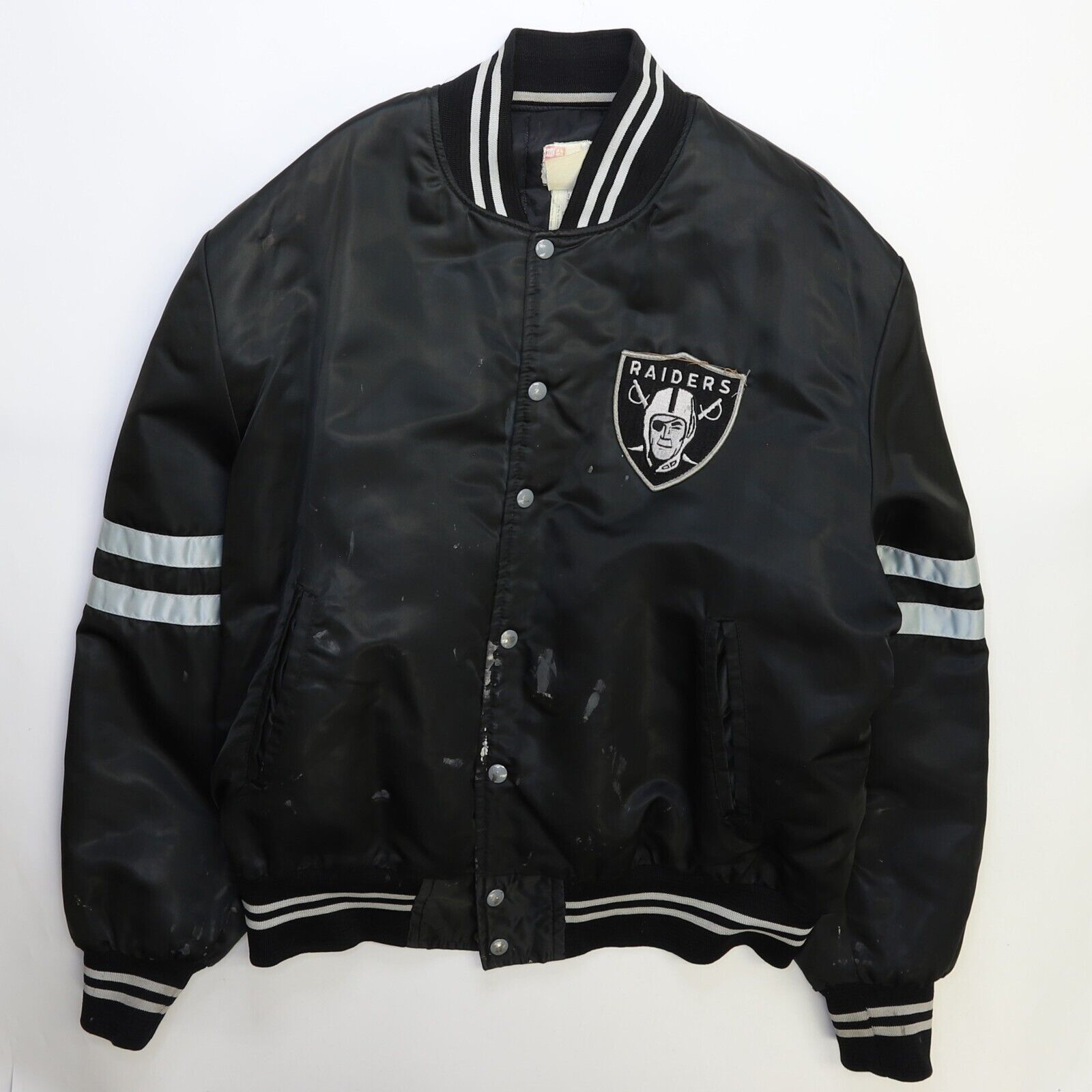 古着　90s Vintage Oakland Raiders Jacket Oakland Los Angeles Raiders Chalk Line Starter Jacket