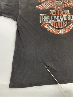 Vintage Harley Davidson Motorcycles Sturgis Black Hills Rally Eagle T-Shirt 2XL