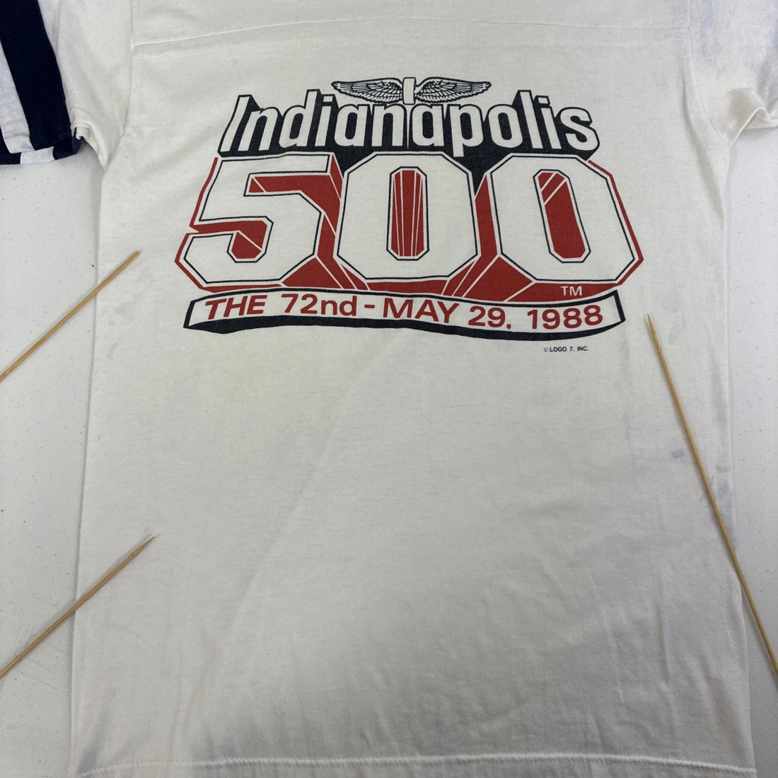 Vintage Indianapolis 500 Racing Raglan T-Shirt Size Medium 80s