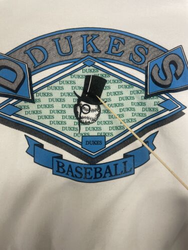 Vintage Dukes Baseball Sweatshirt Crewneck Size Small White 90s