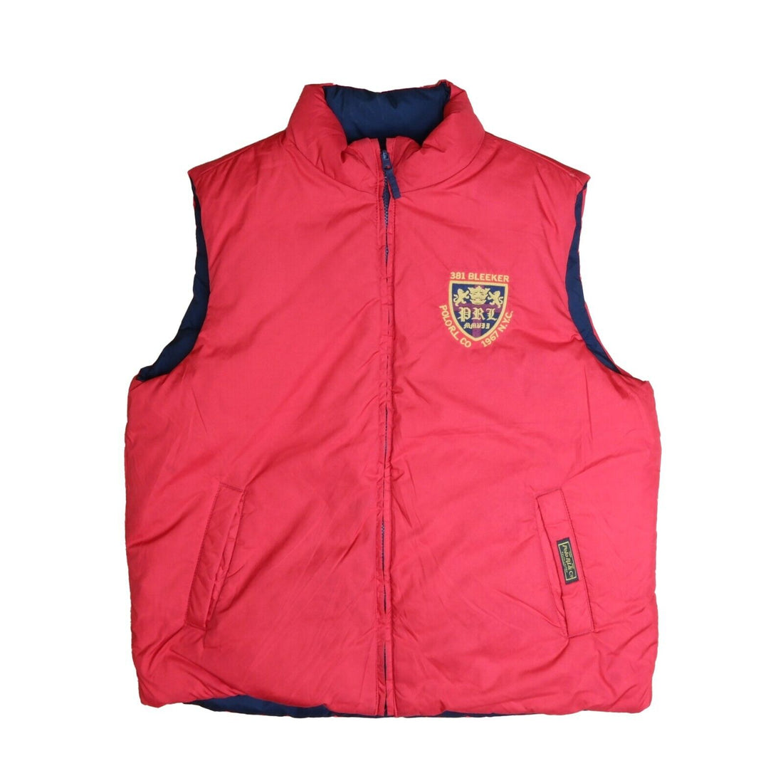 Polo Ralph Lauren 381 Bleeker Reversible Puffer Vest Jacket Size XL Blue Red