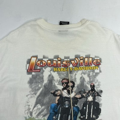Vintage Harley Davidson Motorcycles Louisville Pocket T-Shirt Size XL White