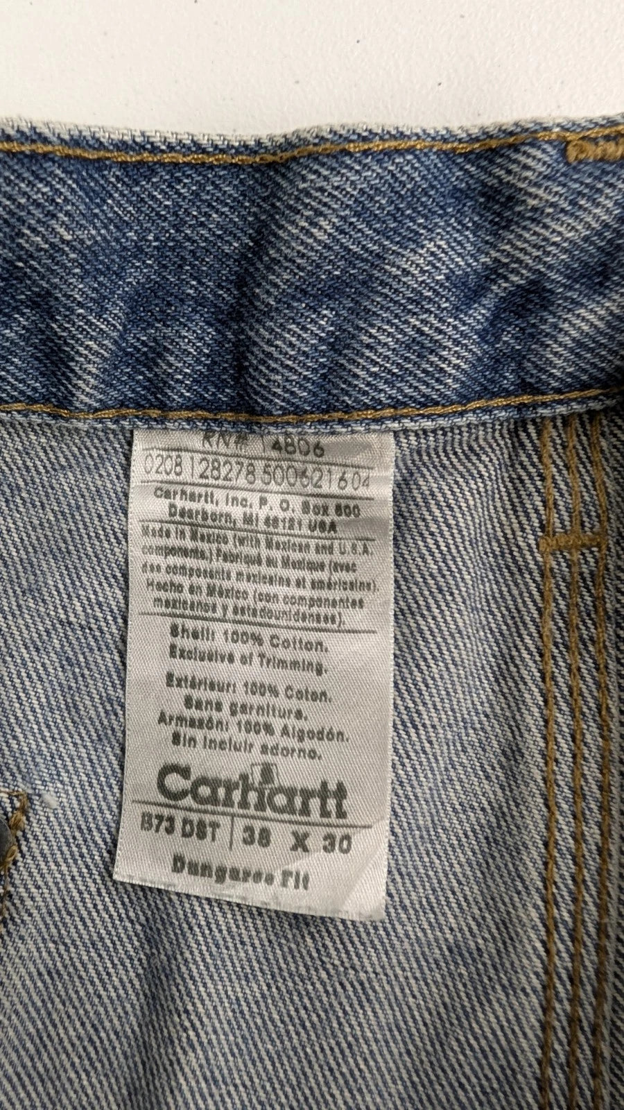 Vintage Carhartt Carpenter Double Knee Denim Jeans Work Pants 38 X 30 B73 DST