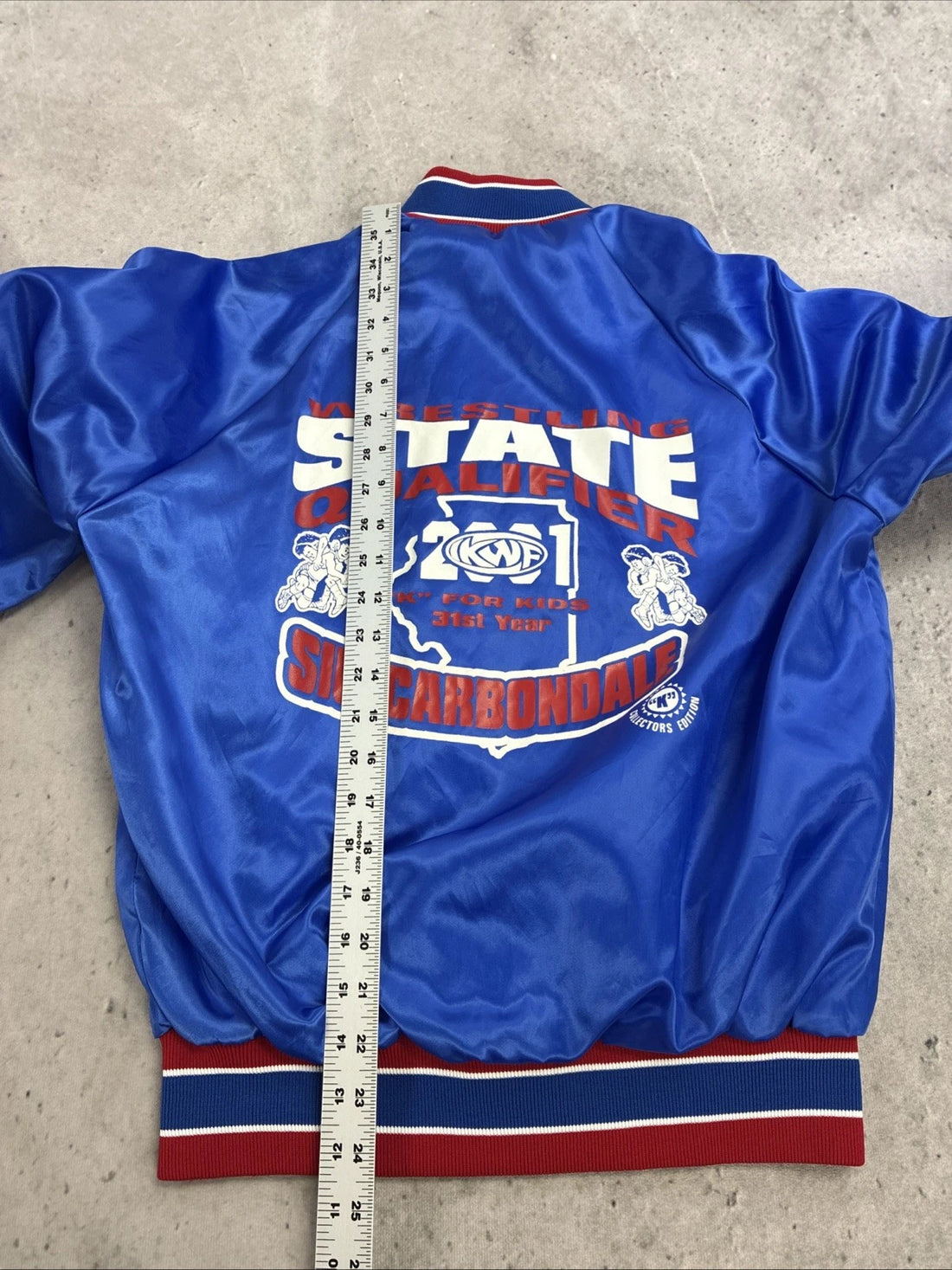 Vintage IKWF Wrestling State Qualifier Satin Bomber Jacket Small