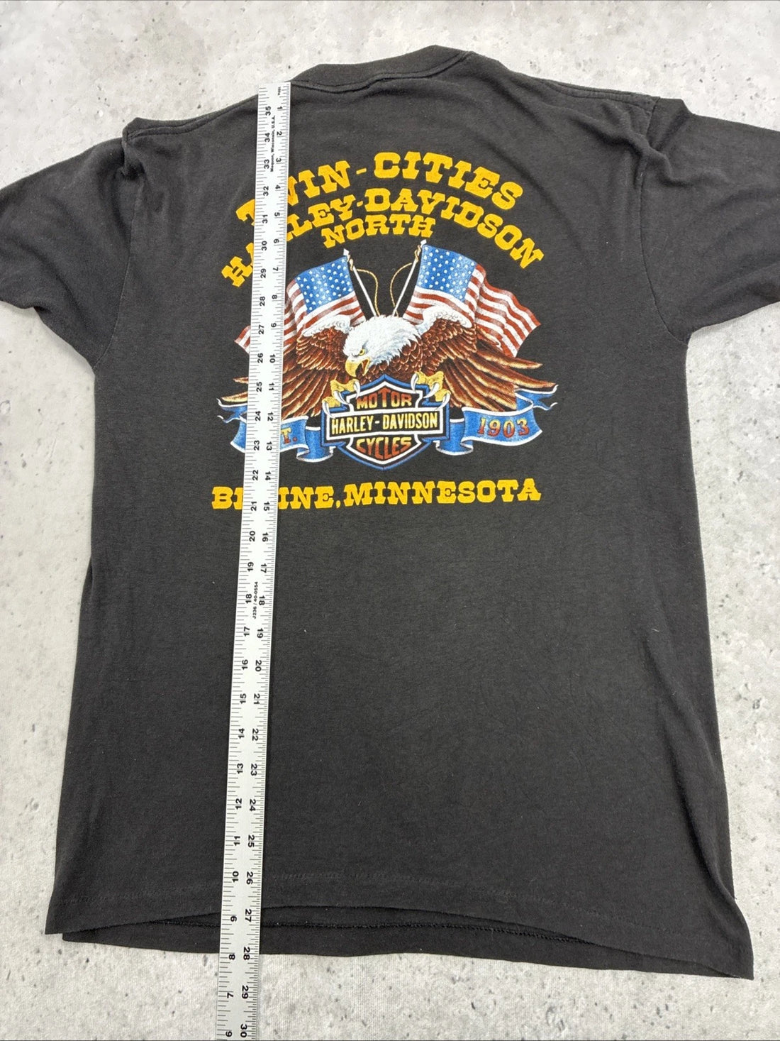 Vintage 3D Emblem Harley Davidson Rolling Thunder T-Shirt Size Large 1988 80s