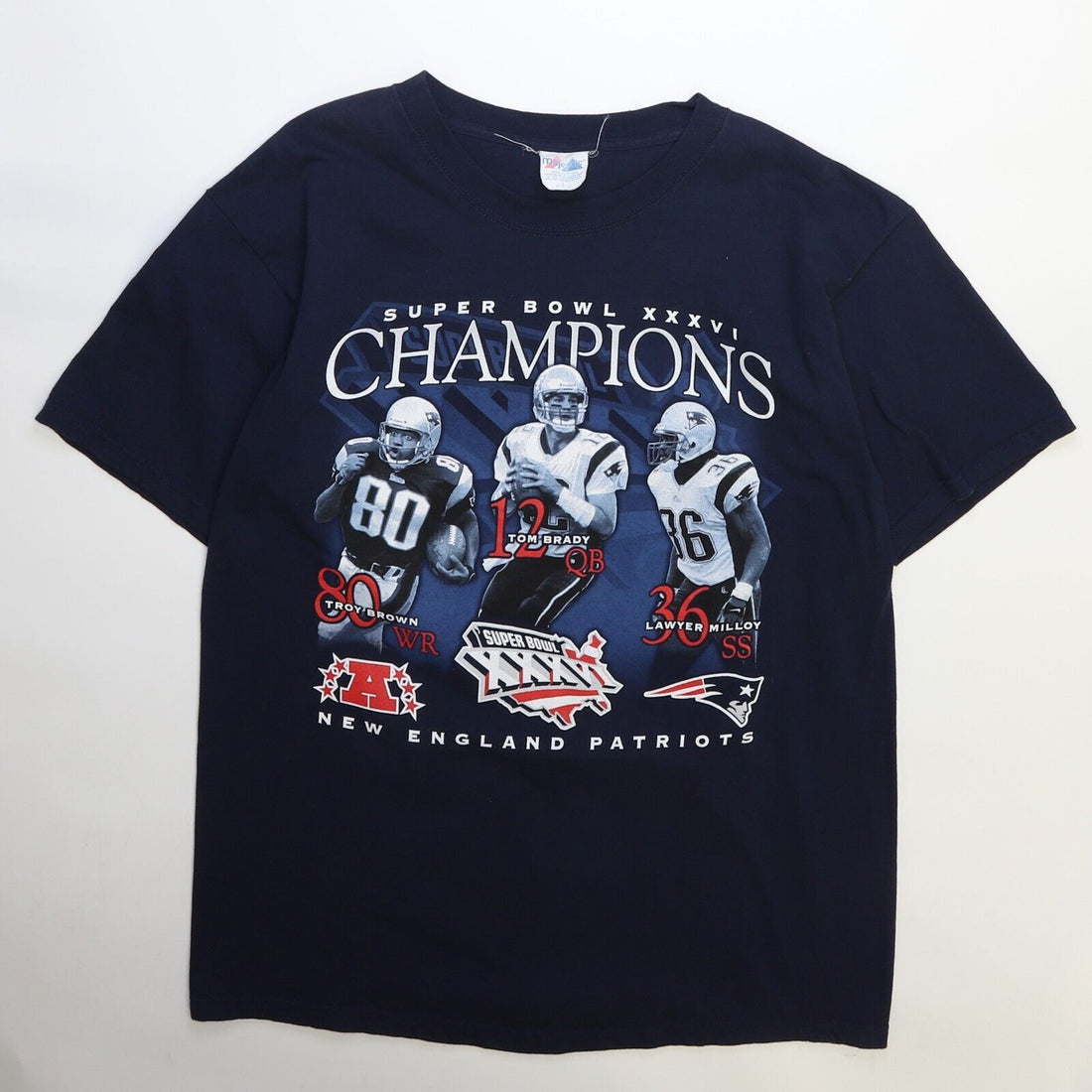 Vintage New England Patriots Super Bowl XXXVI Champions T-Shirt Large NFL