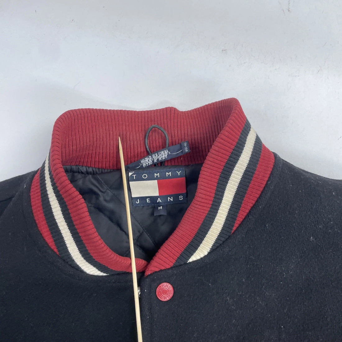 Tommy Hilfiger Jeans Leather Wool Varsity Jacket Size Medium