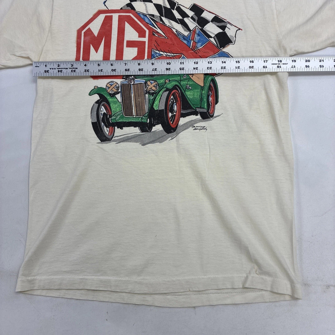 Vintage MG Racing British Classic T-Shirt Medium Double Sided 1994 90s