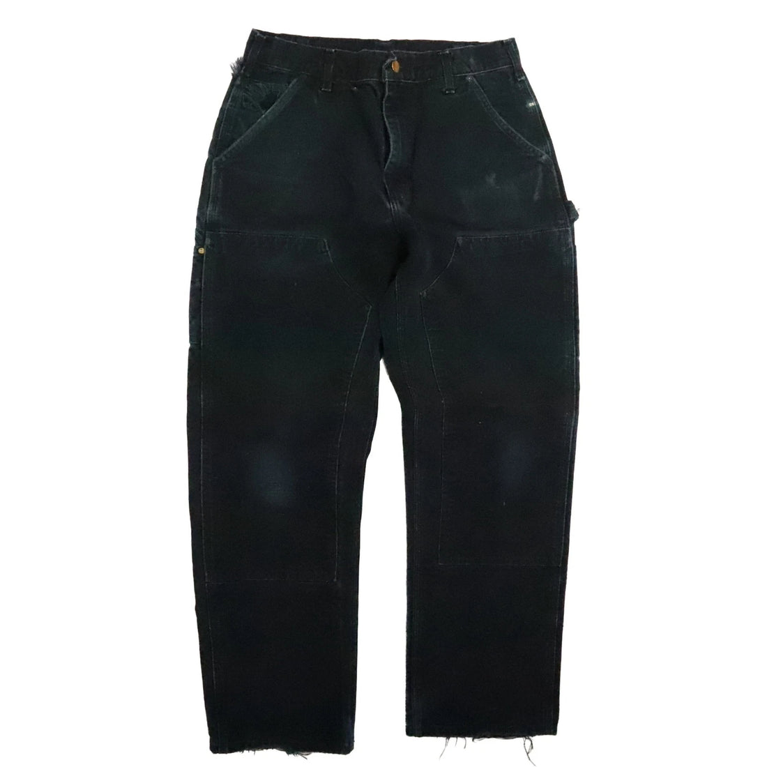 Carhartt Canvas Carpenter Double Knee Work Pants 32 X 30 Distressed B01 BLK