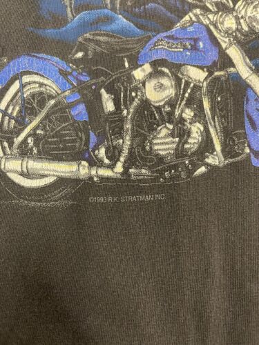 Vintage Harley Davidson Motorcycle Survivor T-Shirt Size XL Wolf 1993 90s