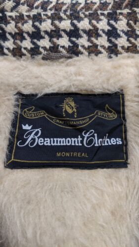 Vintage Beaumont Clothes Houndstooth Coat Jacket Size Large